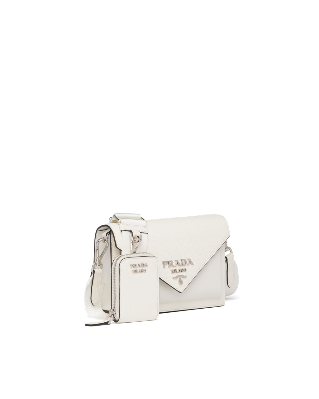 Prada Saffiano Cuero Mini Envelope Bag Blancas | 86720-HJRY