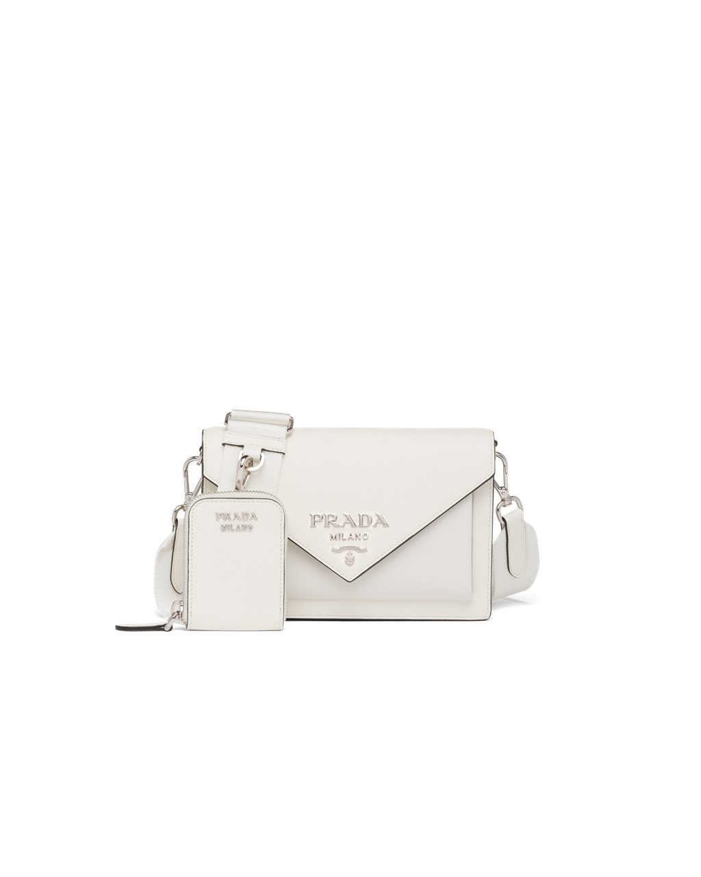 Prada Saffiano Cuero Mini Envelope Bag Blancas | 86720-HJRY