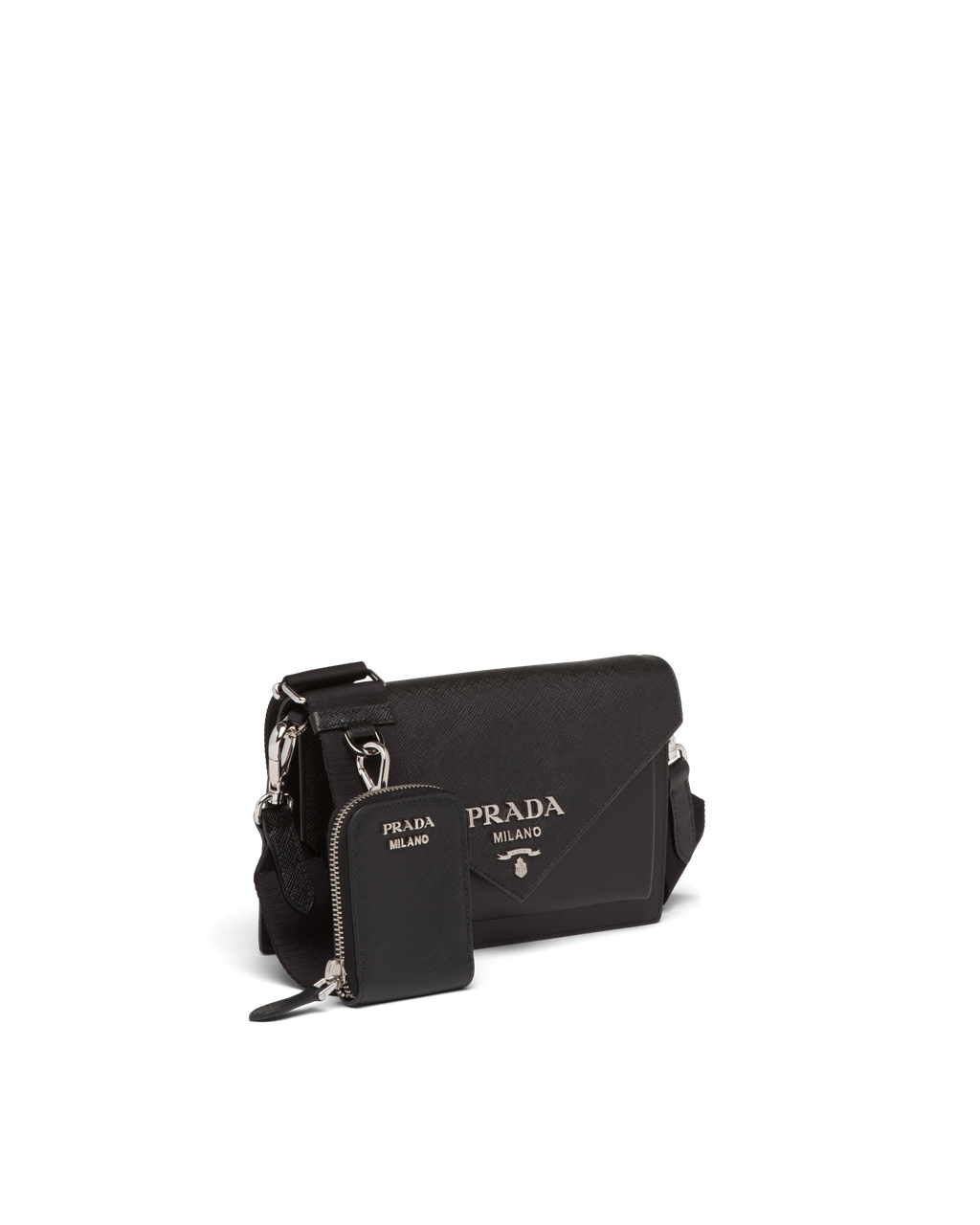 Prada Saffiano Cuero Mini Envelope Bag Negras | 41957-NJKM