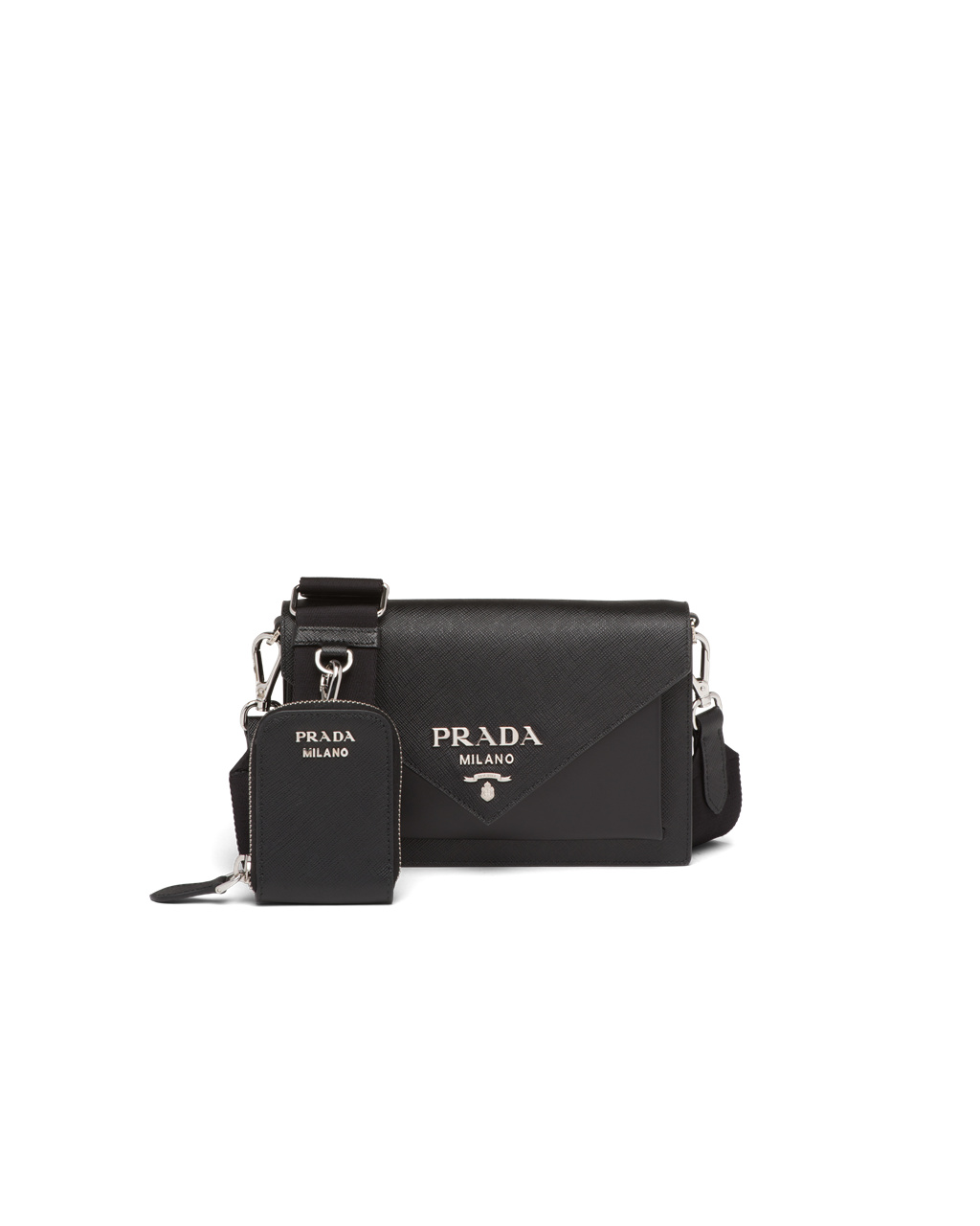 Prada Saffiano Cuero Mini Envelope Bag Negras | 41957-NJKM