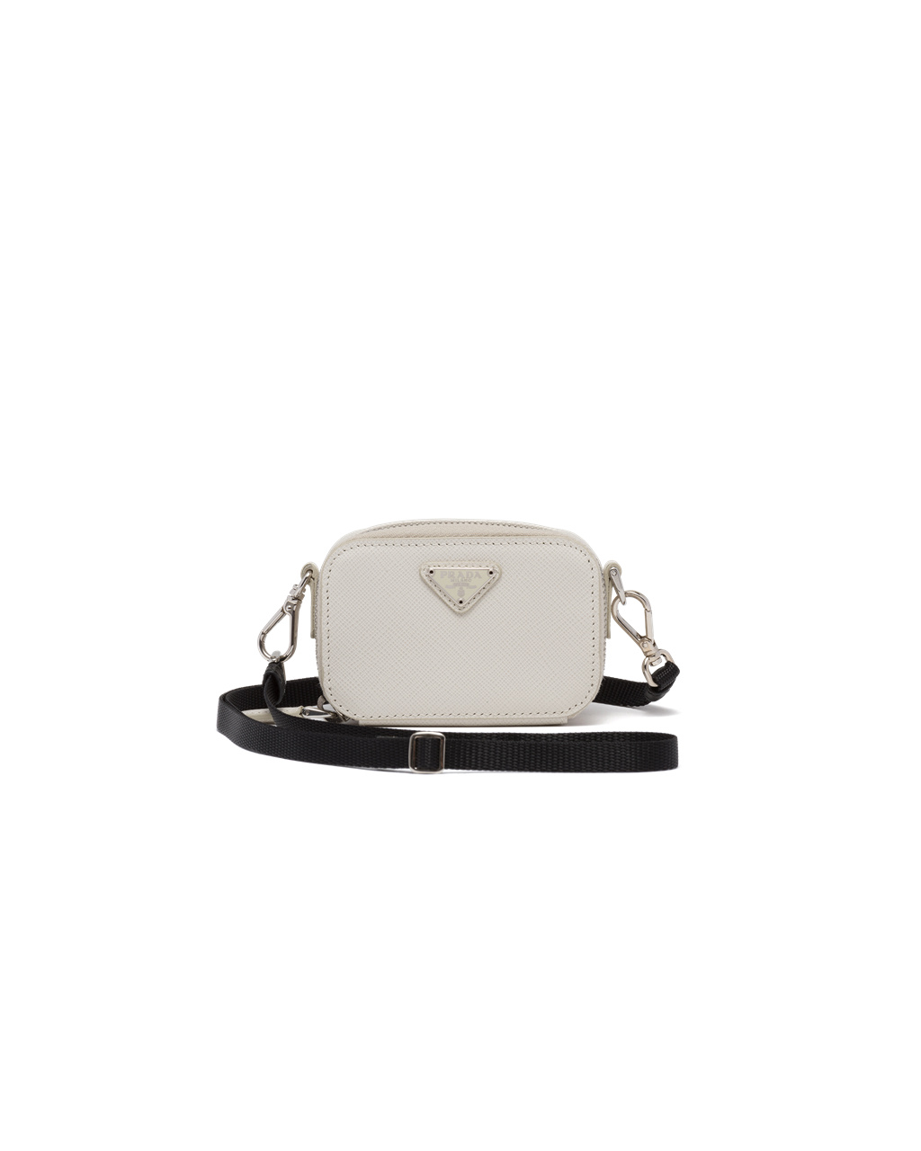 Prada Saffiano Cuero Mini Pouch Blancas | 18607-VCGH