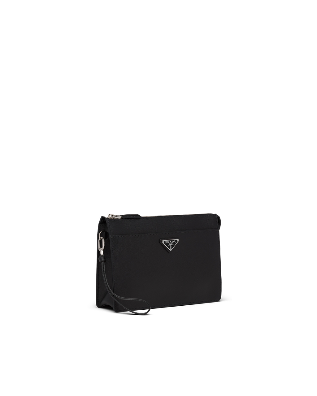 Prada Saffiano Cuero Pouch Negras | 13974-TNPL