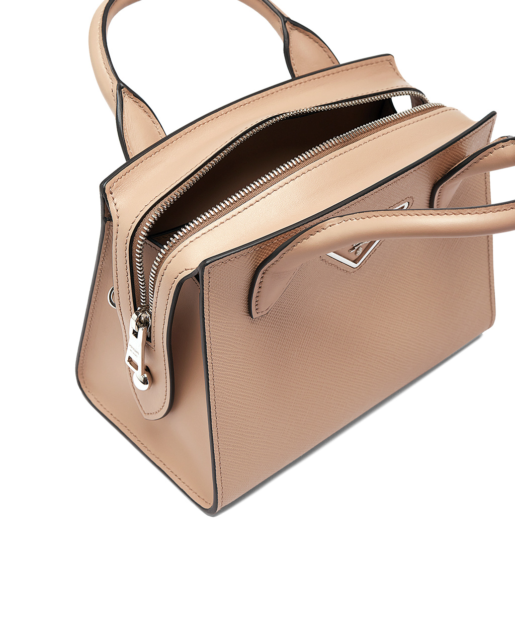 Prada Saffiano Cuero Prada Kristen Handbag Beige | 51690-MQSW