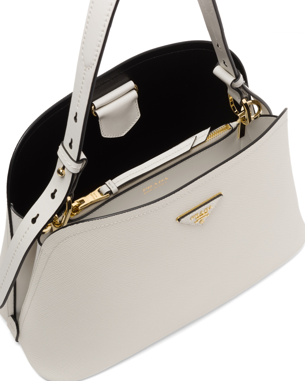 Prada Saffiano Cuero Prada Matinée Bag Blancas Negras | 68347-FTQV