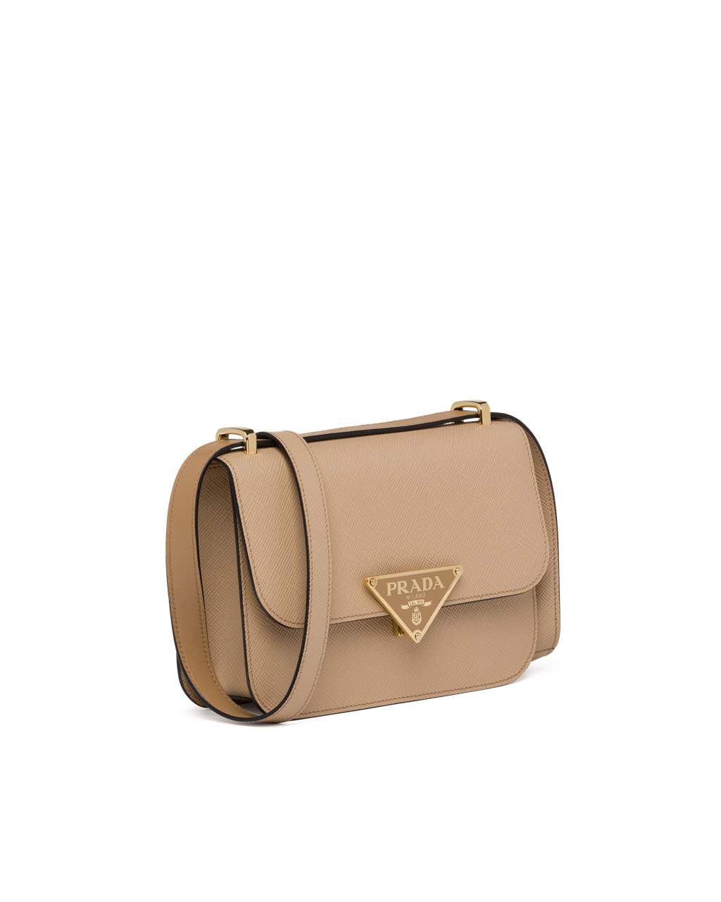 Prada Saffiano Cuero Shoulder Bag Beige | 43785-VQTZ