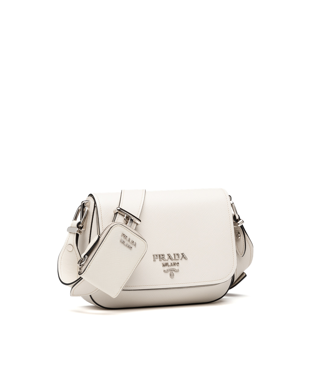 Prada Saffiano Cuero Shoulder Bag Blancas | 05618-OKIP