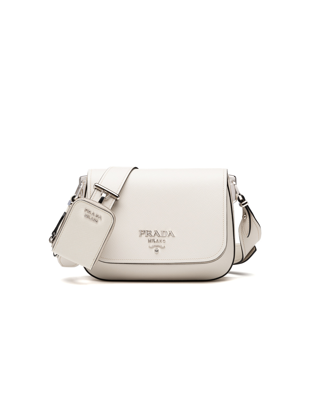 Prada Saffiano Cuero Shoulder Bag Blancas | 05618-OKIP