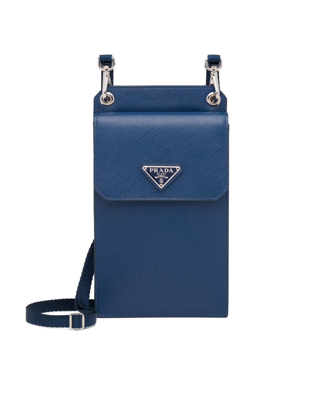 Prada Saffiano Cuero Smartphone Case Bluette | 13695-MOFC