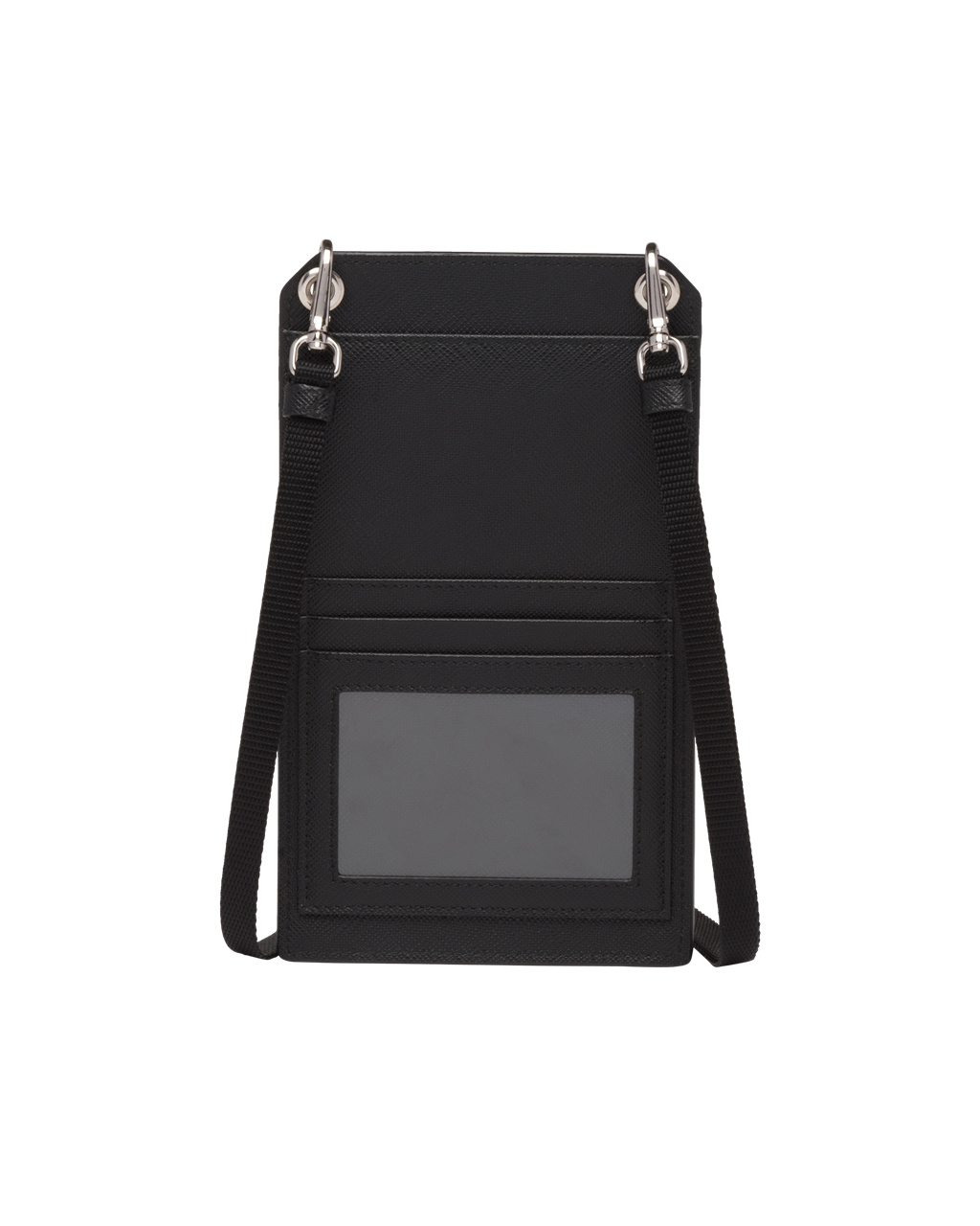 Prada Saffiano Cuero Smartphone Case Negras | 32587-KCWE