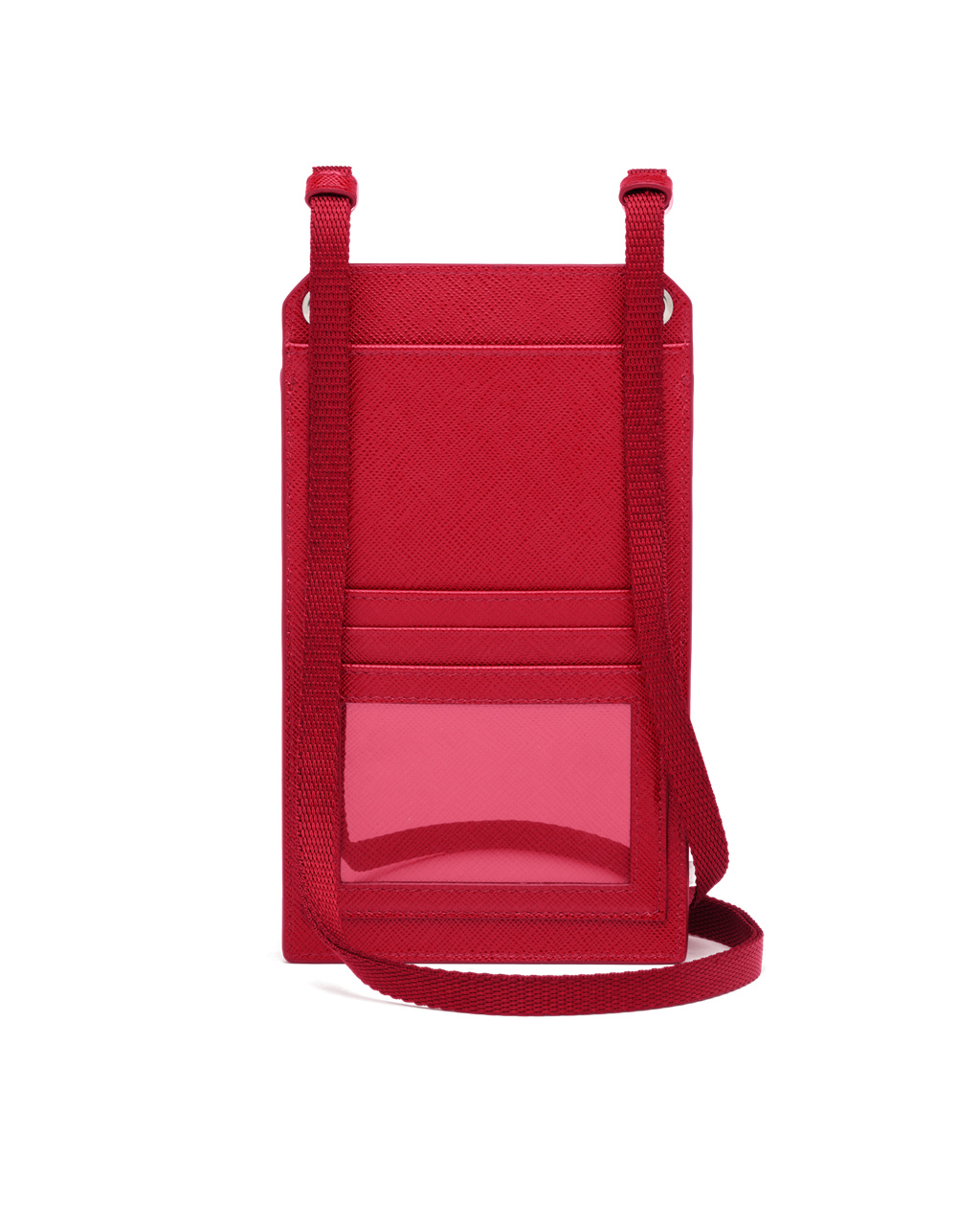 Prada Saffiano Cuero Smartphone Case Rojas | 28493-KHFL