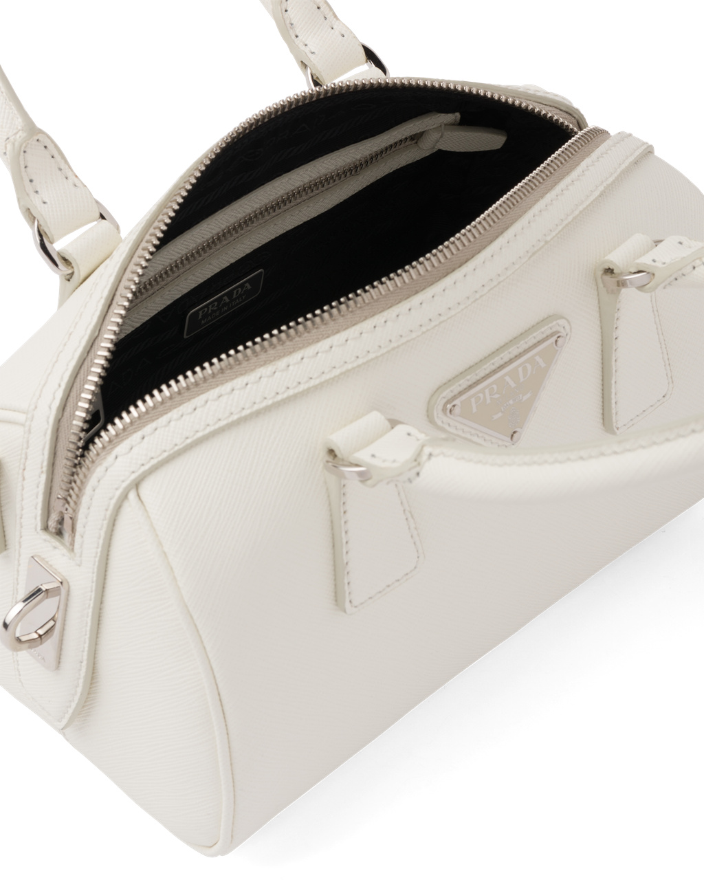 Prada Saffiano Cuero Top-handle Bag Blancas | 97485-WRTD