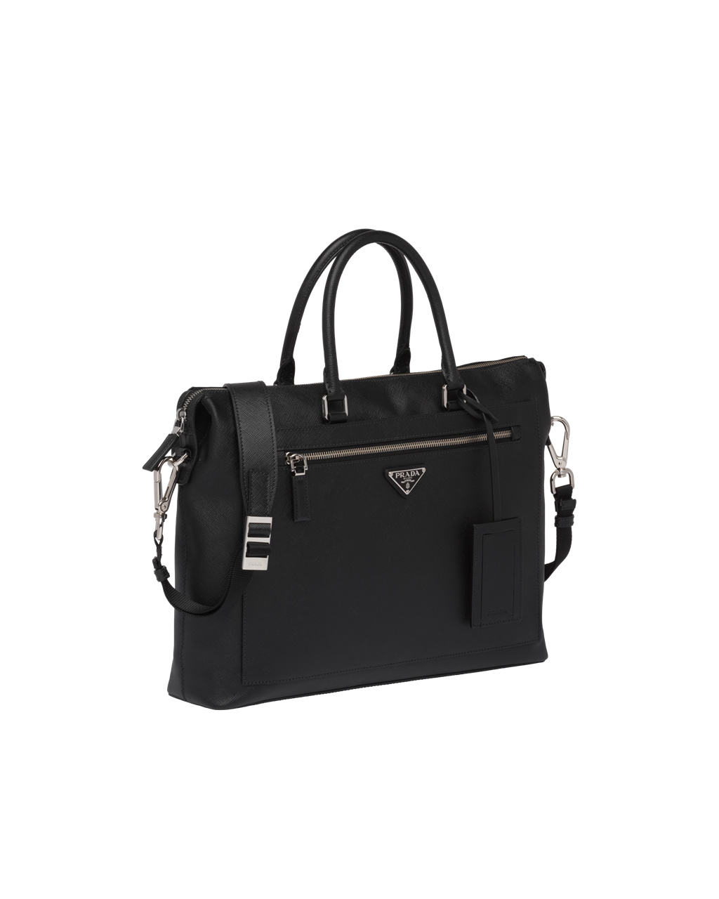 Prada Saffiano Cuero Tote Bag Negras | 52687-MUND