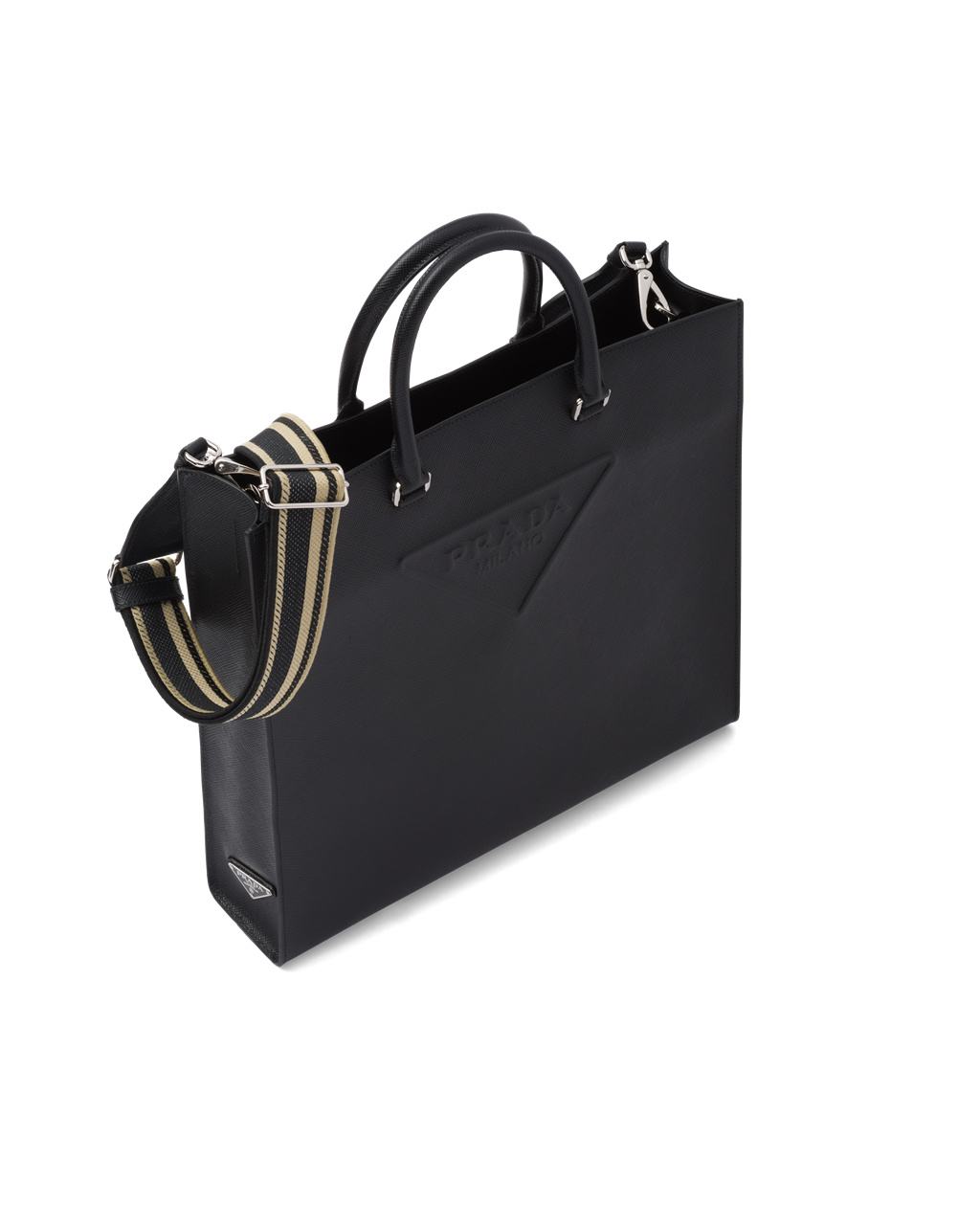 Prada Saffiano Cuero Tote Negras | 53627-ZGKW