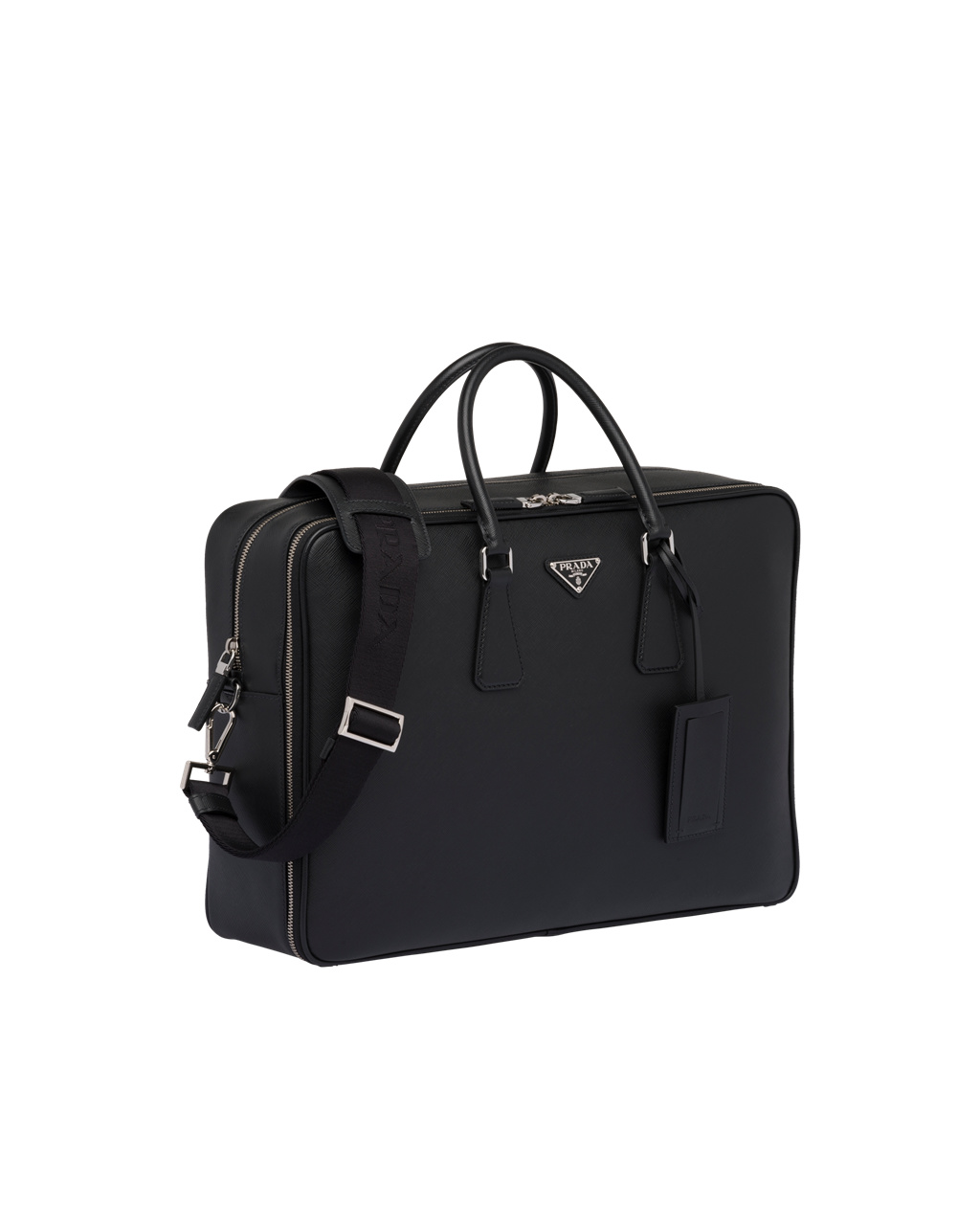 Prada Saffiano Cuero Trabajo Bag Negras | 14768-TQUX