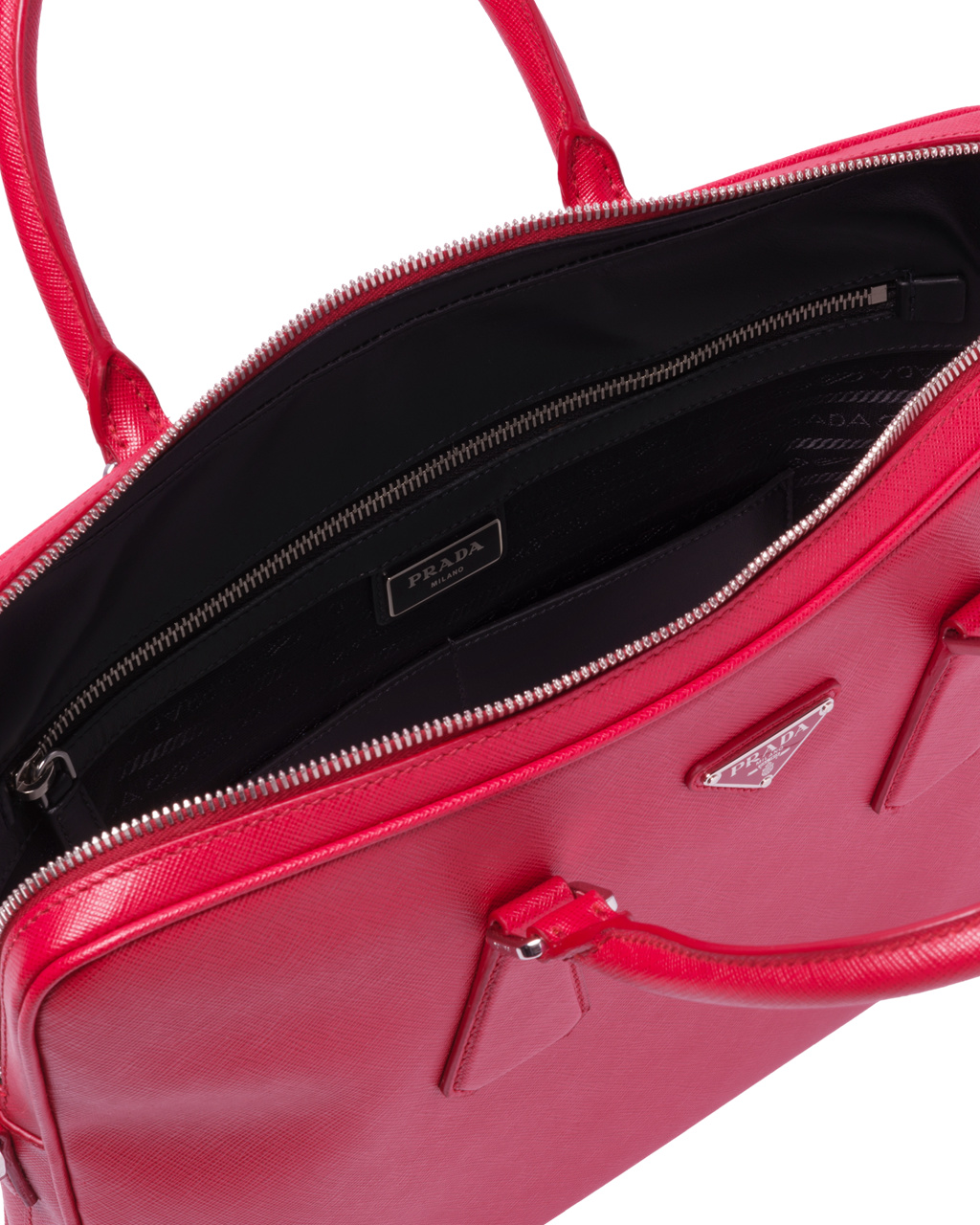 Prada Saffiano Cuero Trabajo Bag Rojas | 02453-AMKQ