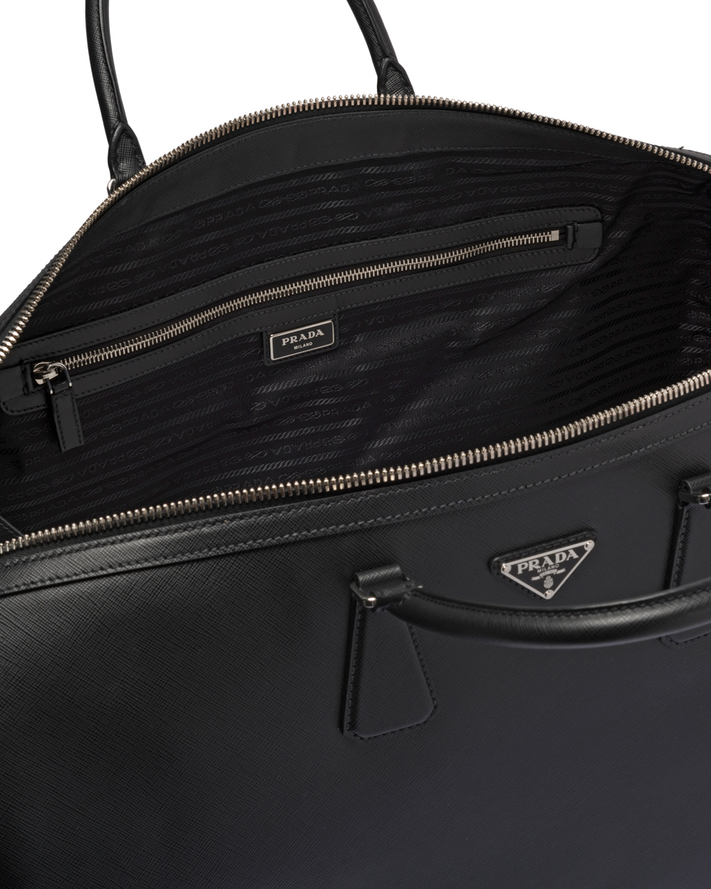 Prada Saffiano Cuero Travel Bag Negras | 64312-NLVQ