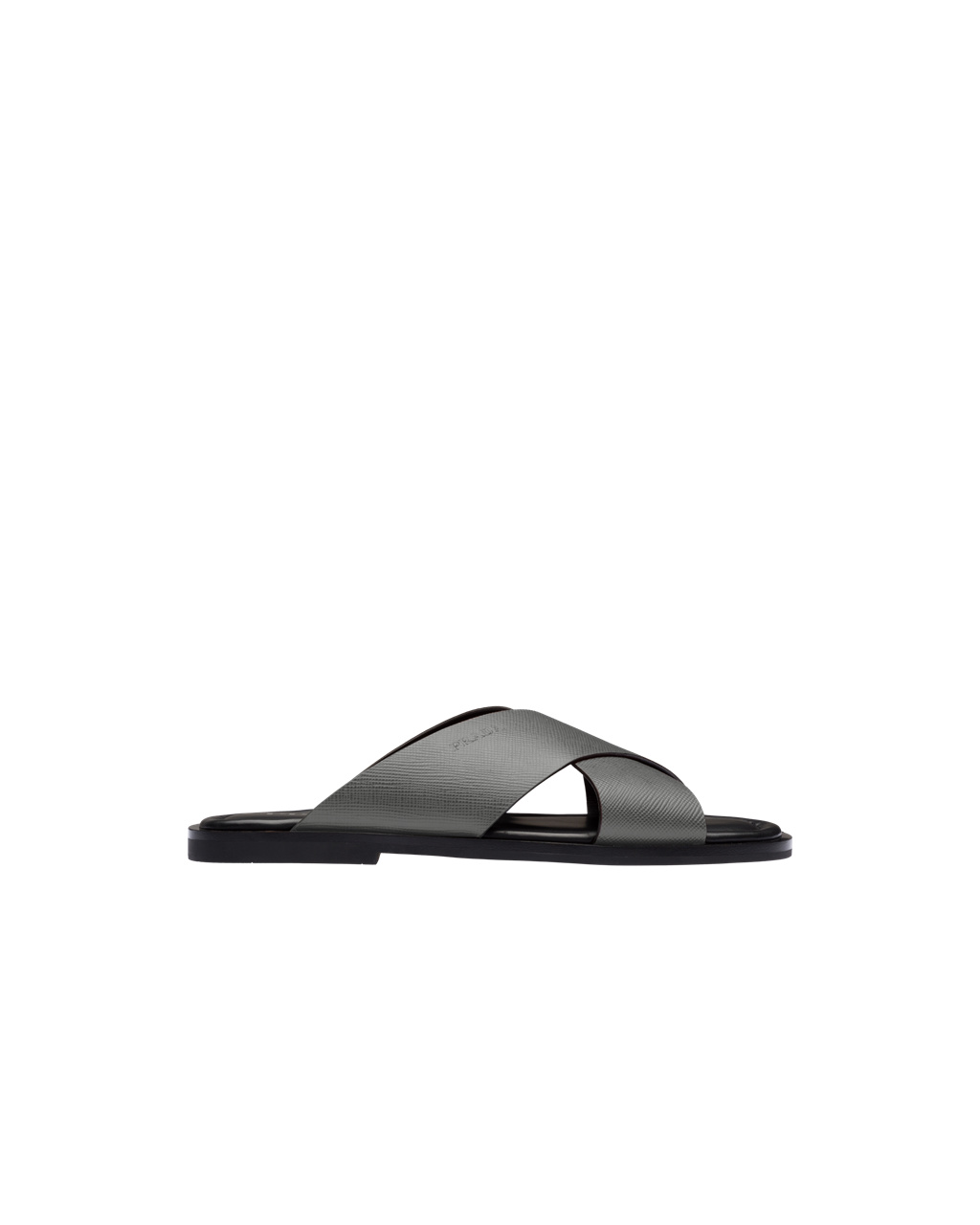 Prada Saffiano Cuir Cuero Sandals Marble Gray | 68305-TFOU