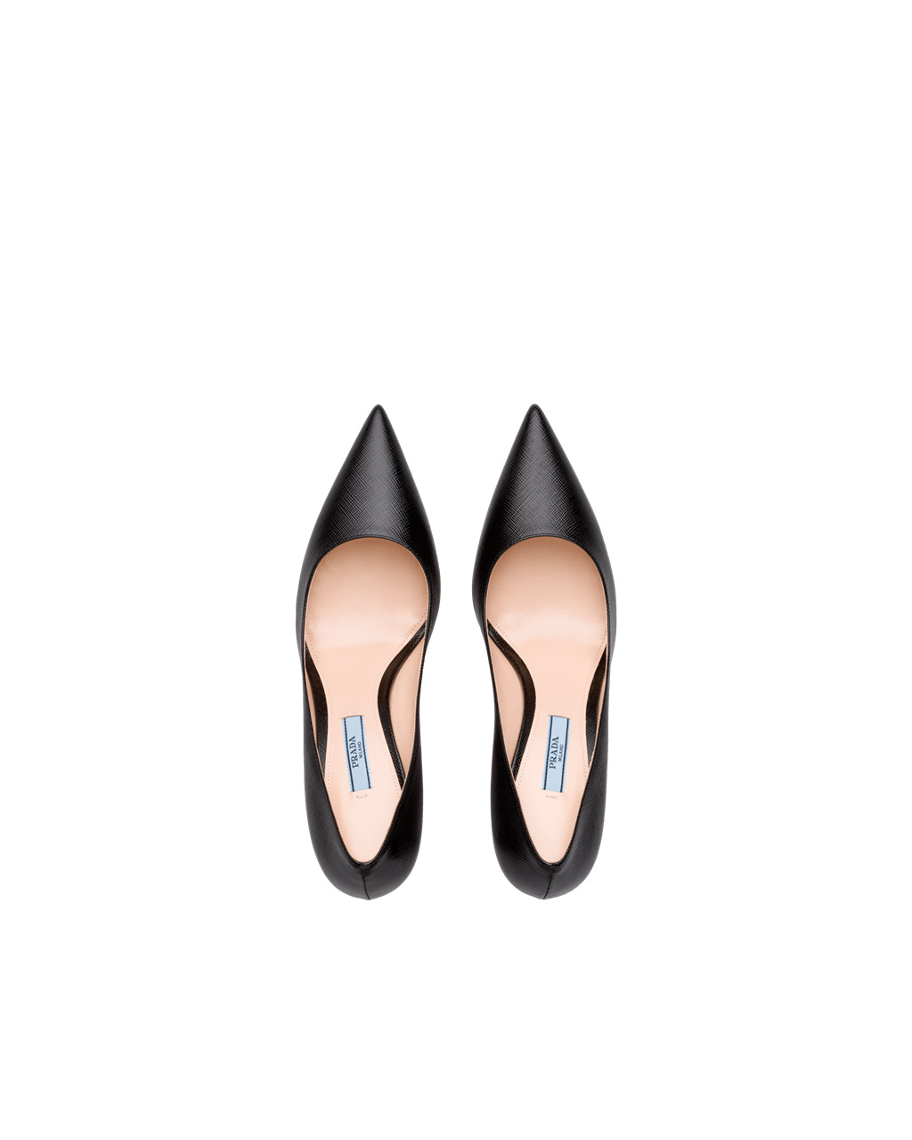 Prada Saffiano Textured Charol Cuero Pumps Negras | 07598-IMQE