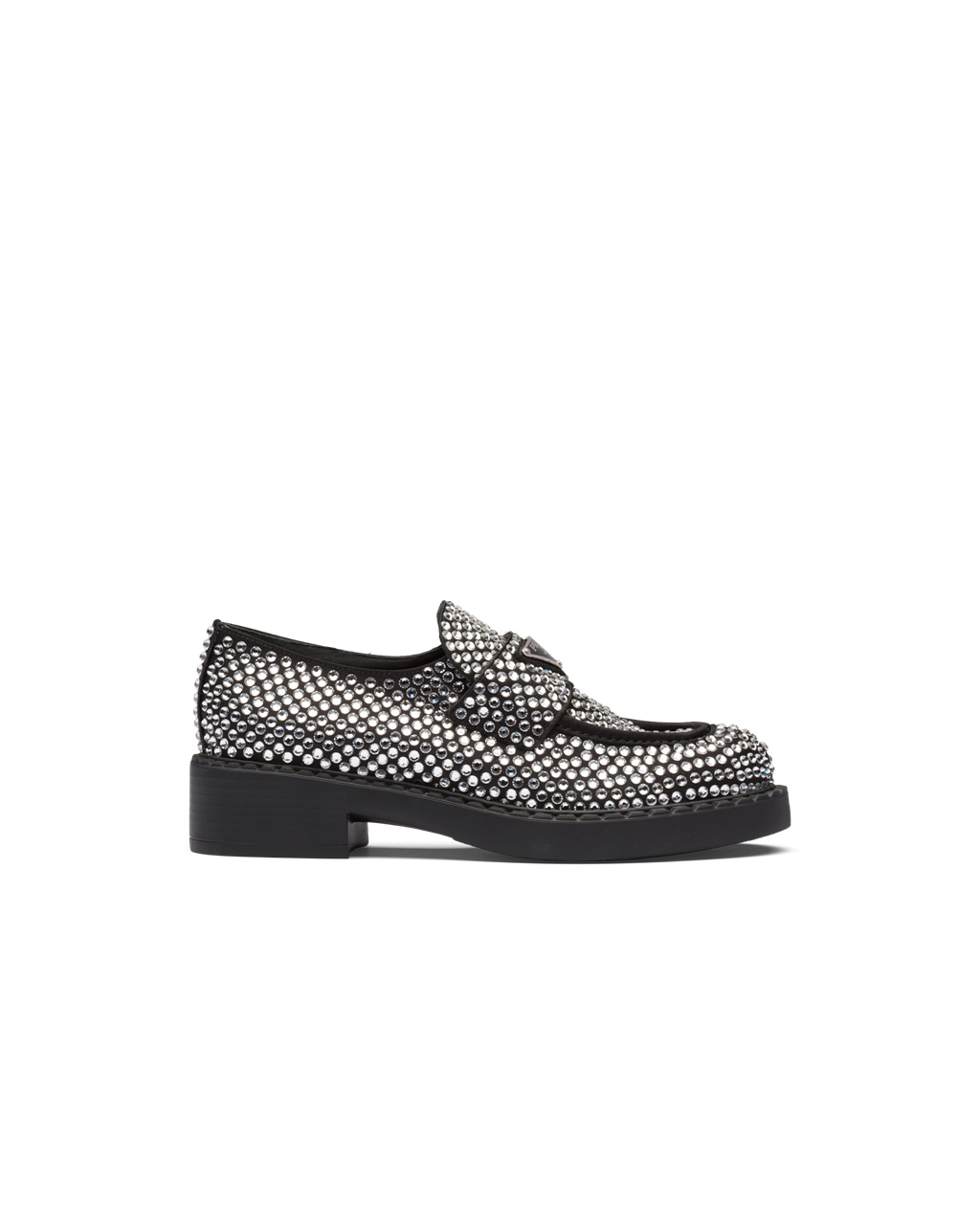 Prada Satin Loafers With Crystals Crystal | 16307-EUMY