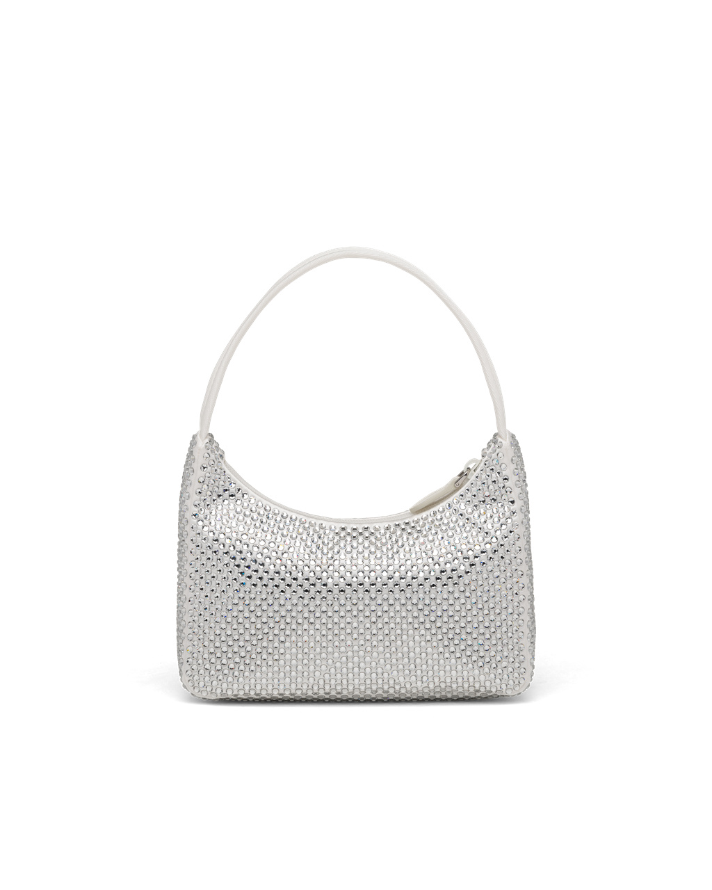 Prada Satin Mini-bag With Artificial Crystals Blancas | 51628-OUXE