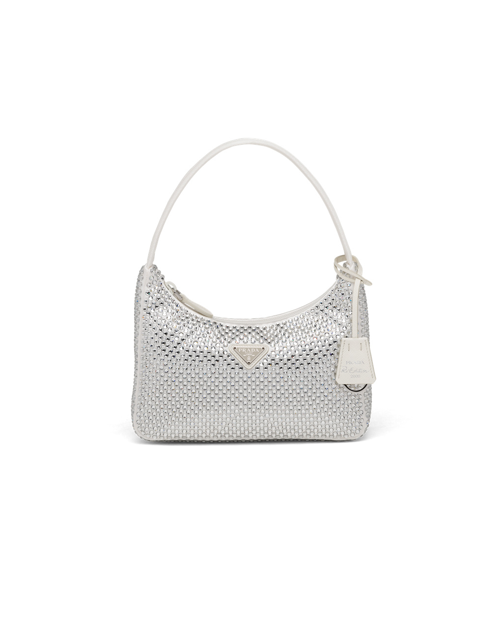 Prada Satin Mini-bag With Artificial Crystals Blancas | 51628-OUXE