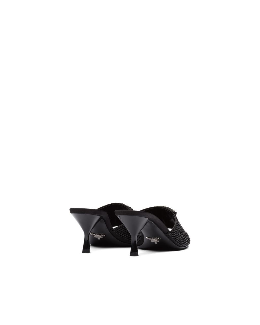 Prada Satin Tacón Sandals With Crystals Negras | 06871-GWNF