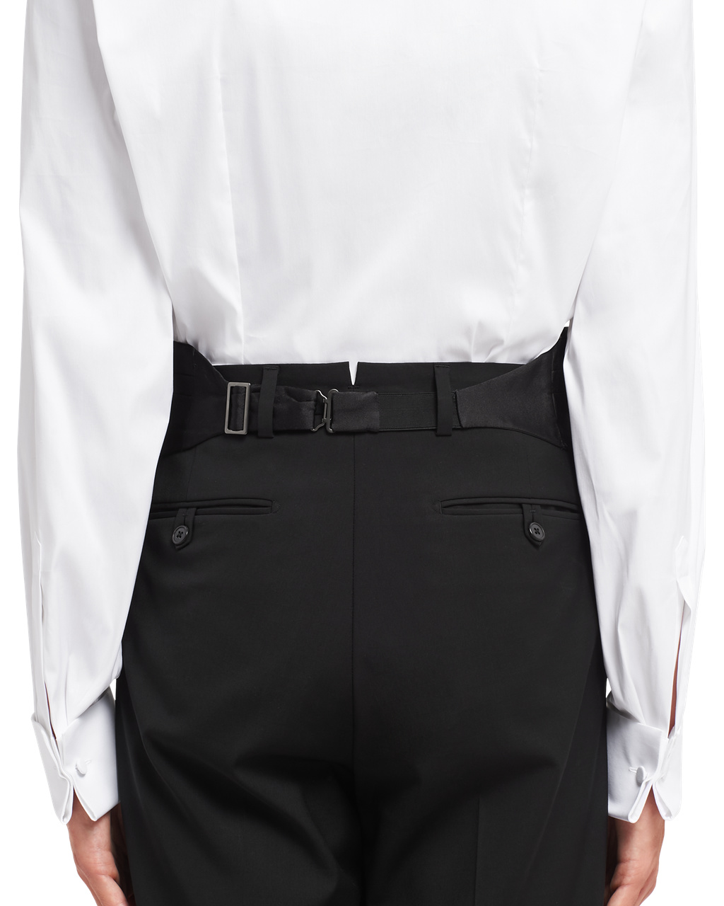 Prada Satin Tuxedo Cummerbund Negras | 47908-LPKH