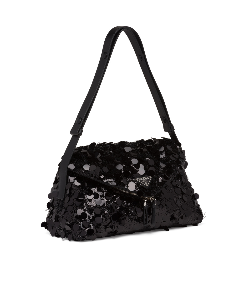 Prada Sequined And Cuero Prada Signaux Bag Negras | 63587-MCRU