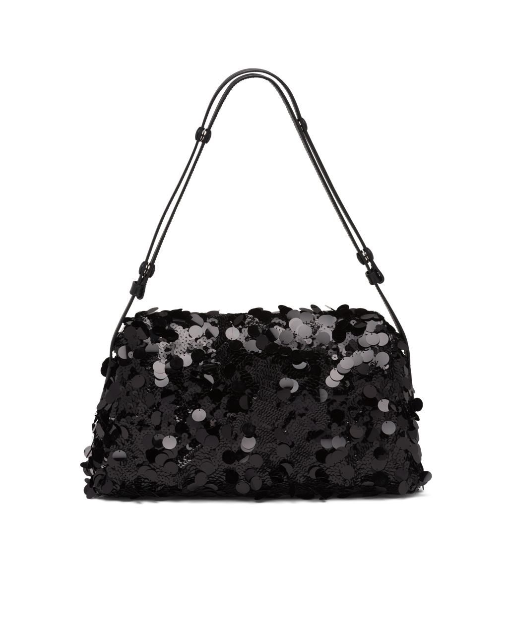 Prada Sequined And Cuero Prada Signaux Bag Negras | 63587-MCRU