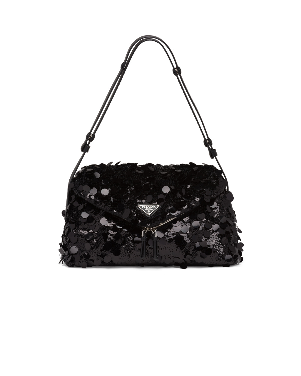 Prada Sequined And Cuero Prada Signaux Bag Negras | 63587-MCRU