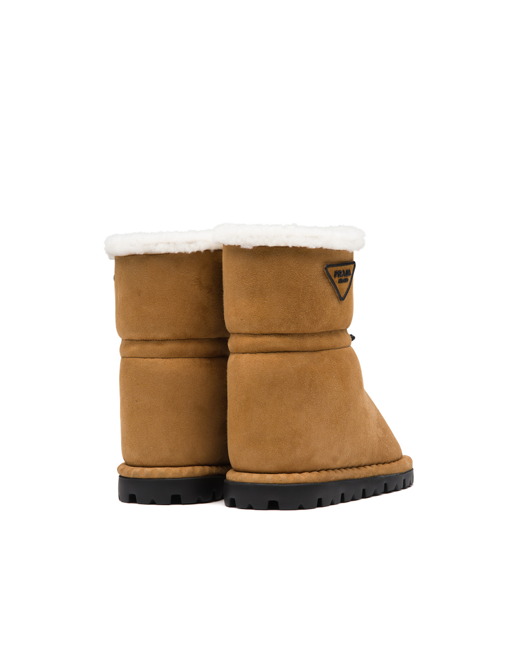 Prada Shearling Booties Cognac | 96453-CIEK