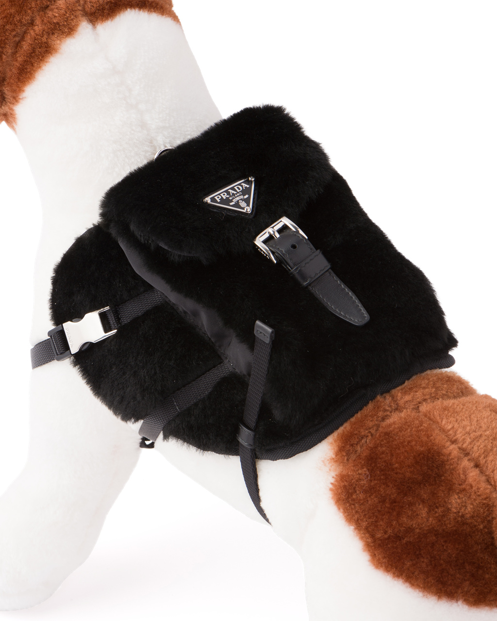 Prada Shearling Dog Harness Negras | 71629-HWCN