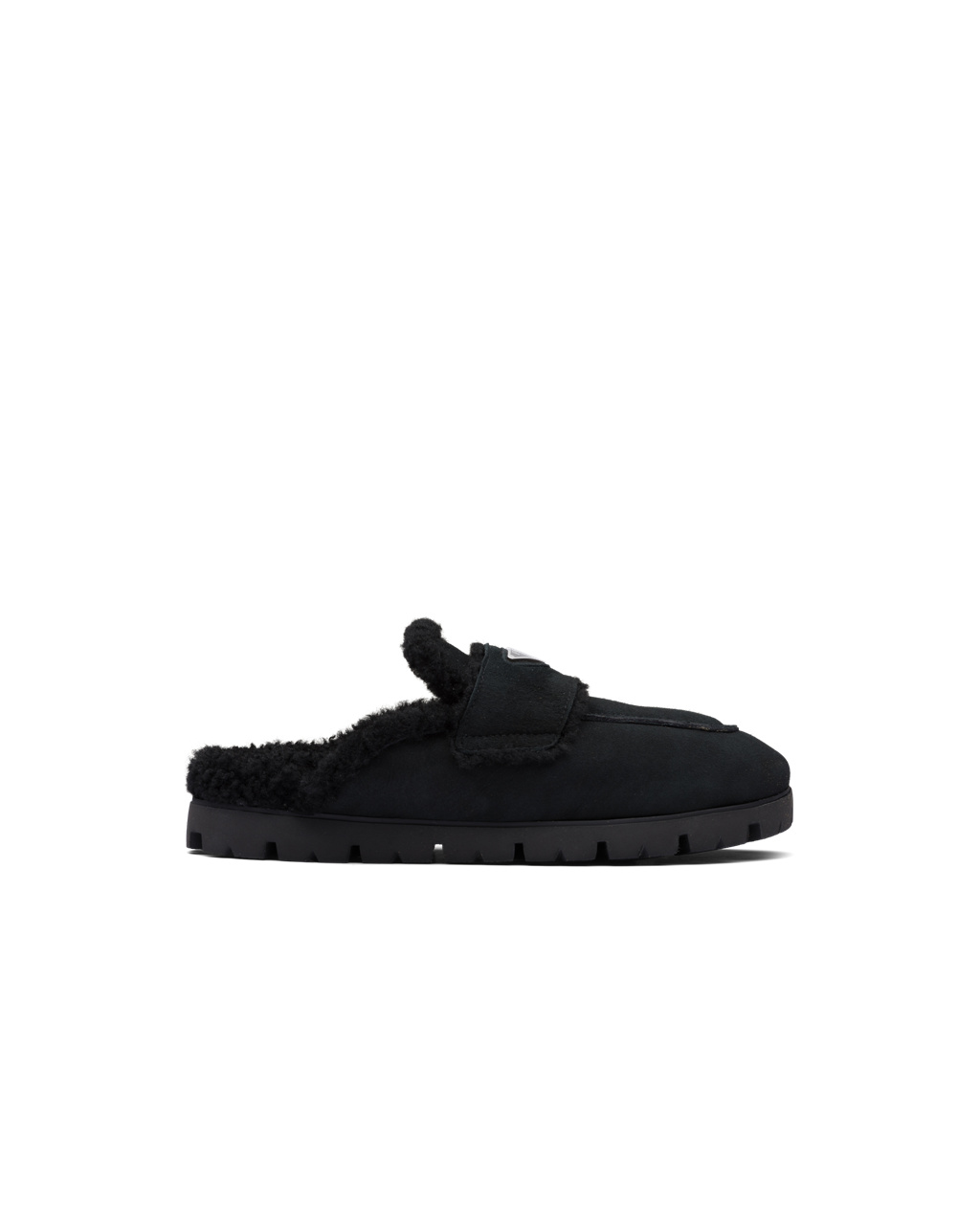 Prada Shearling Sabots Negras | 81476-FBLJ