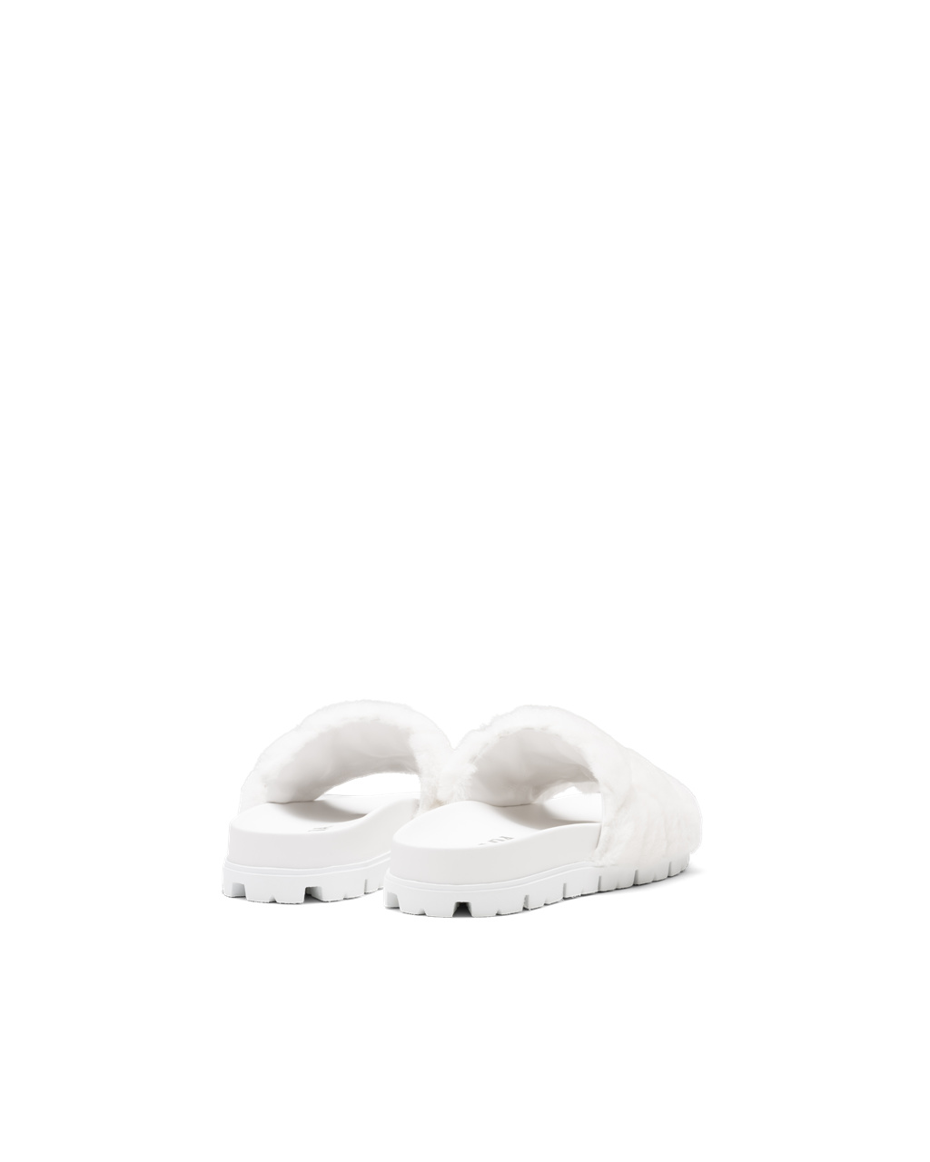 Prada Shearling Slides Blancas | 89205-NIWA