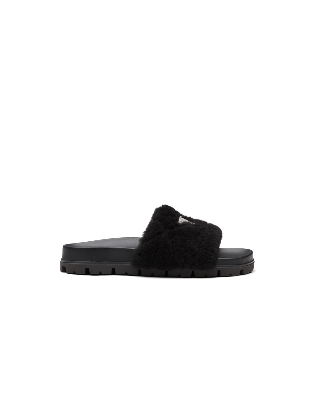 Prada Shearling Slides Negras | 25704-HGRQ