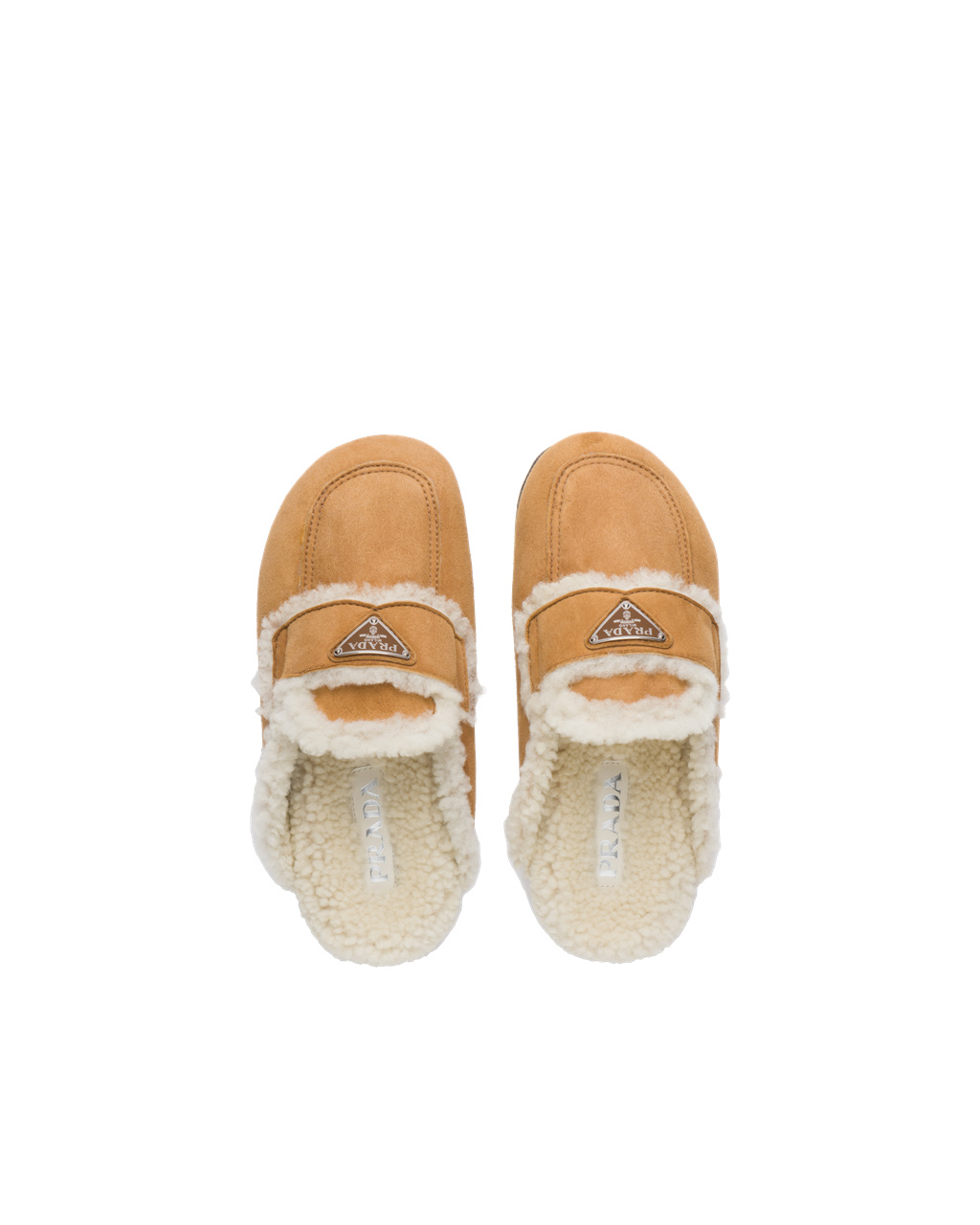 Prada Shearling Slippers Cognac | 94510-BMUA