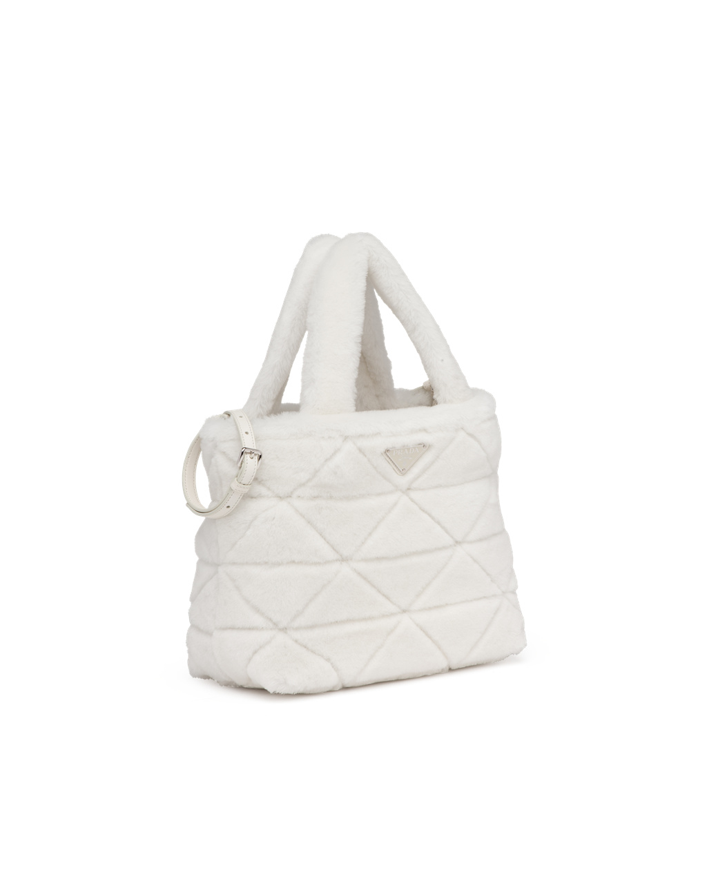 Prada Shearling Tote Blancas | 08193-PGYK