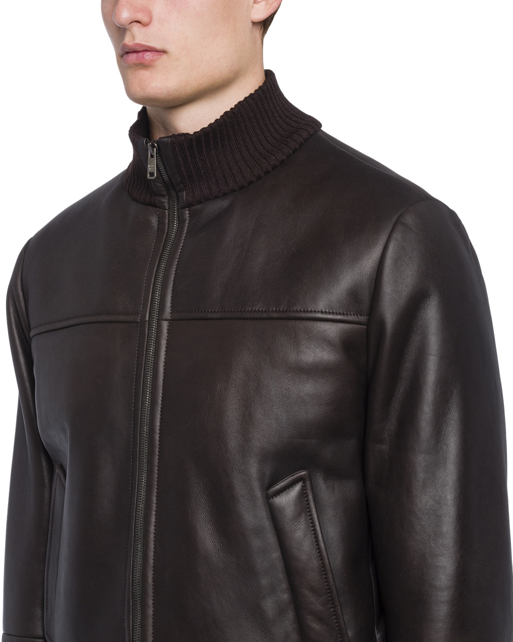 Prada Sheepskin Jacket Marrones Oscuro | 20169-QGXL