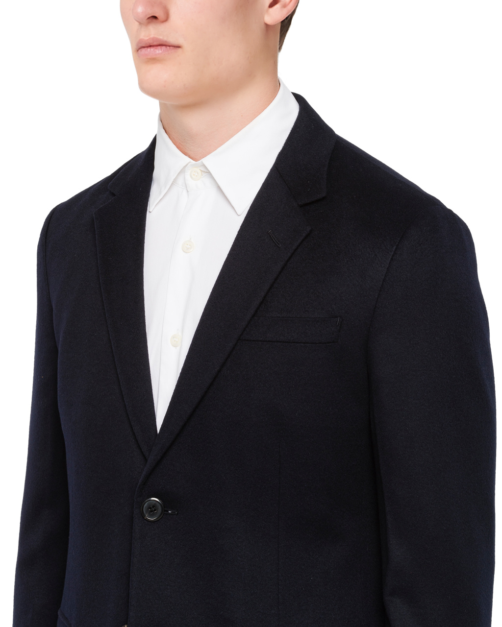 Prada Single-breasted Cashmere Jacket Azul Marino | 76812-GULD