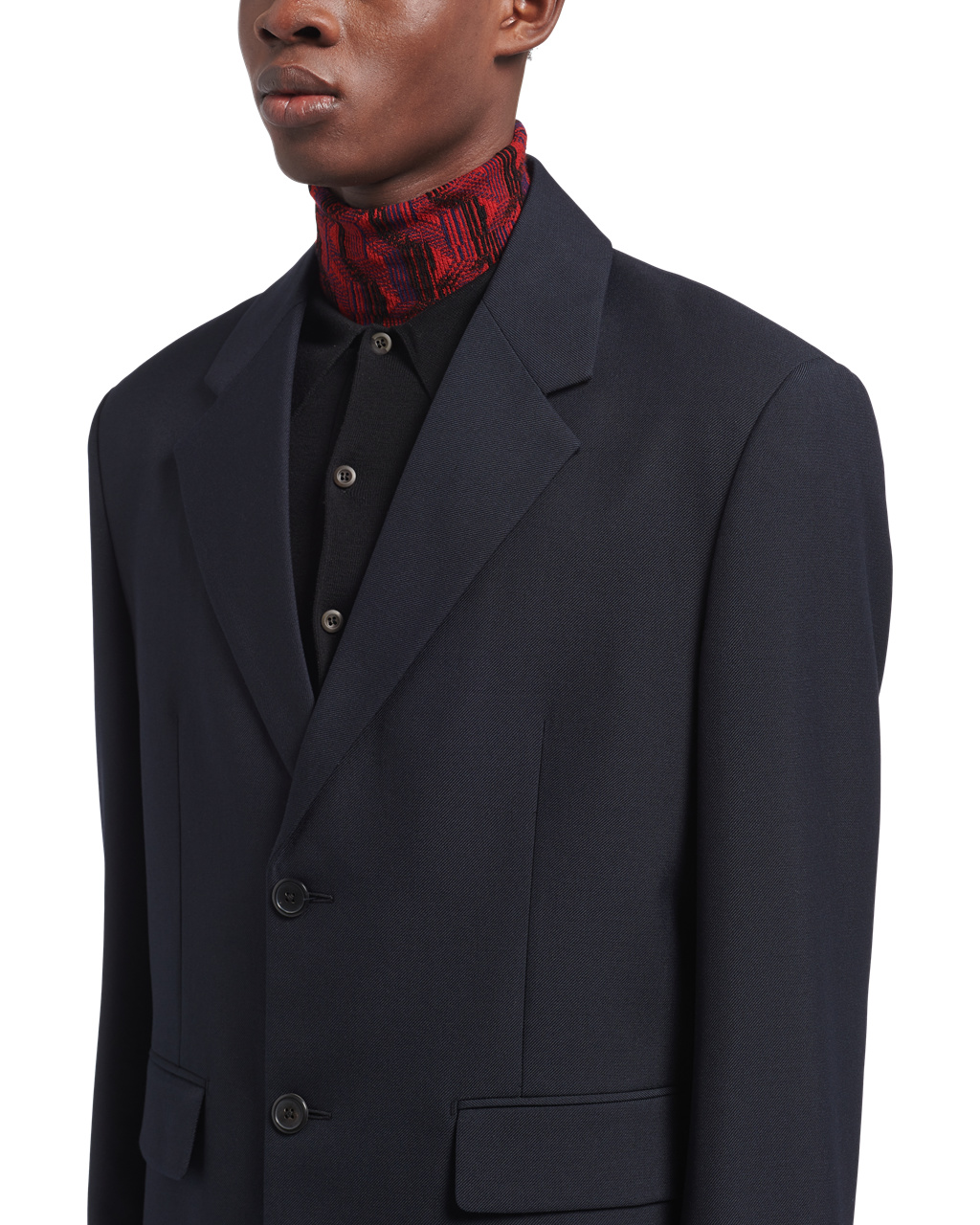 Prada Single-breasted Wool Blend Jacket Azul Marino | 61258-XQAC