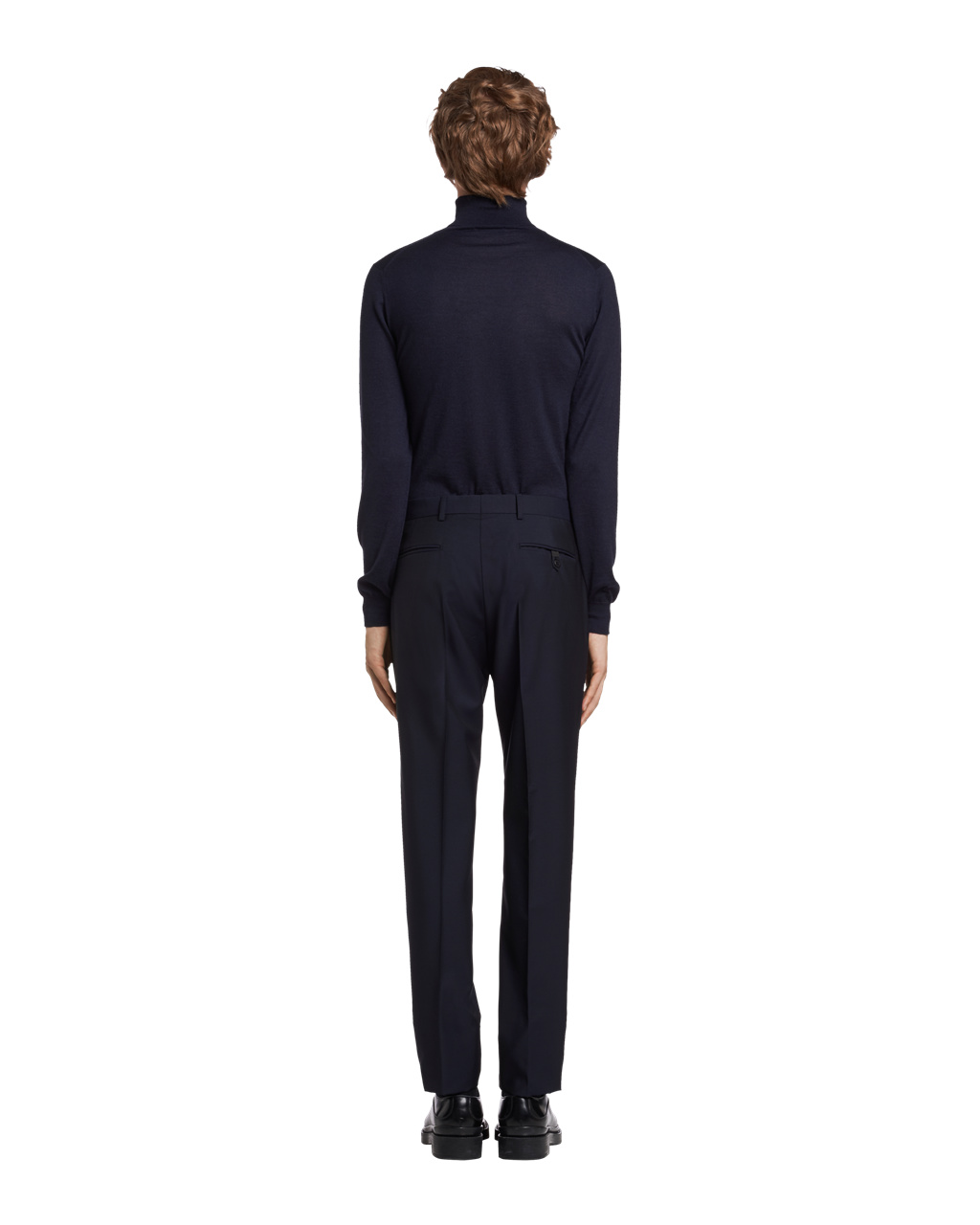 Prada Slim-fit Wool Trousers Azul Marino | 25679-WUOR