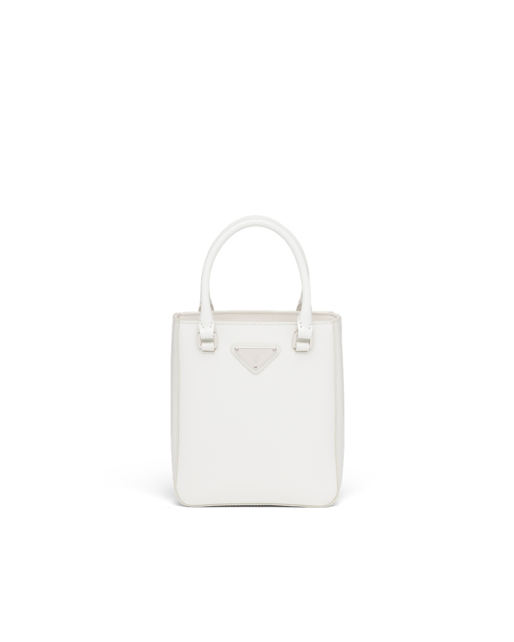 Prada Small Brushed Cuero Tote Blancas | 60128-FHPK