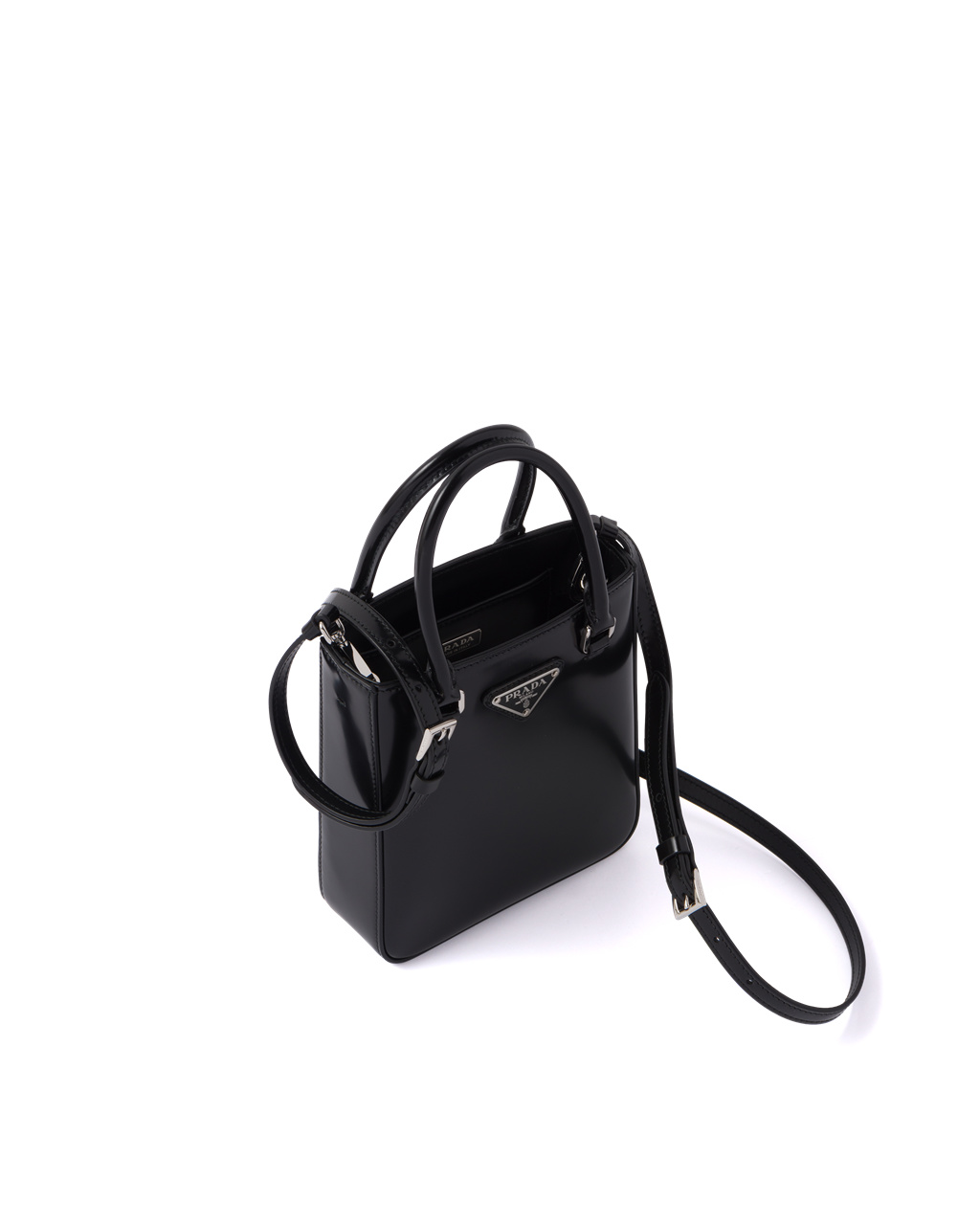 Prada Small Brushed Cuero Tote Negras | 51832-UAWY