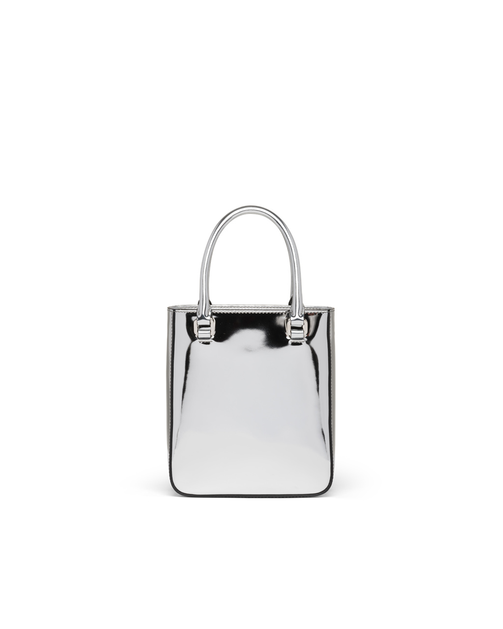 Prada Small Brushed Cuero Tote Plateadas | 94051-CNQD