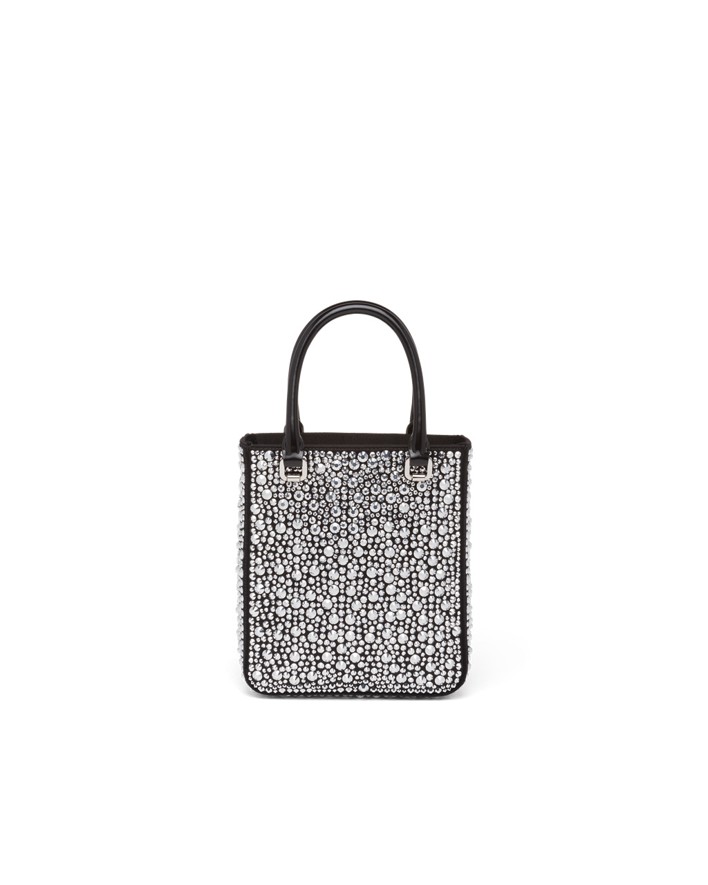 Prada Small Crystal-studded Satin Tote Bag Metal | 98163-YBET