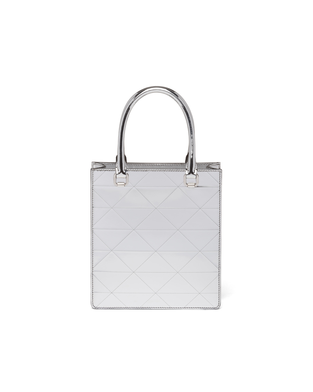 Prada Small Metallic Cuero Tote Bag Plateadas | 13047-BFHG