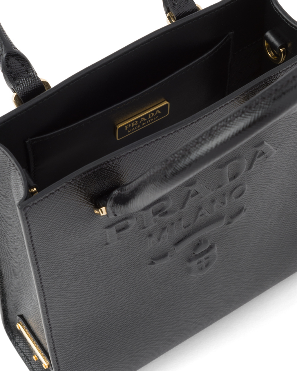 Prada Small Saffiano Cuero Handbag Negras | 68412-QLYD