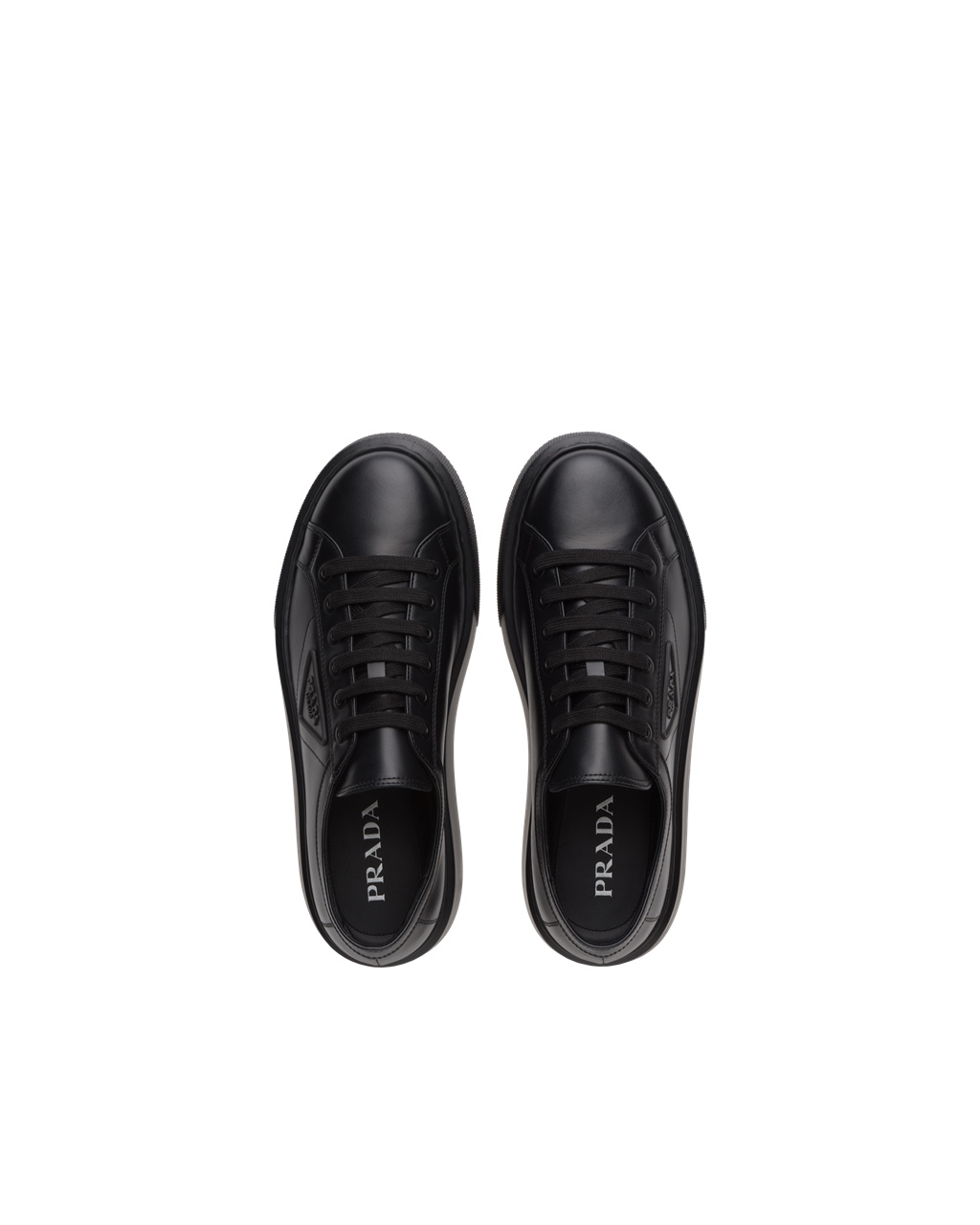 Prada Soft Calf Cuero Sneakers Negras | 98642-BSAX