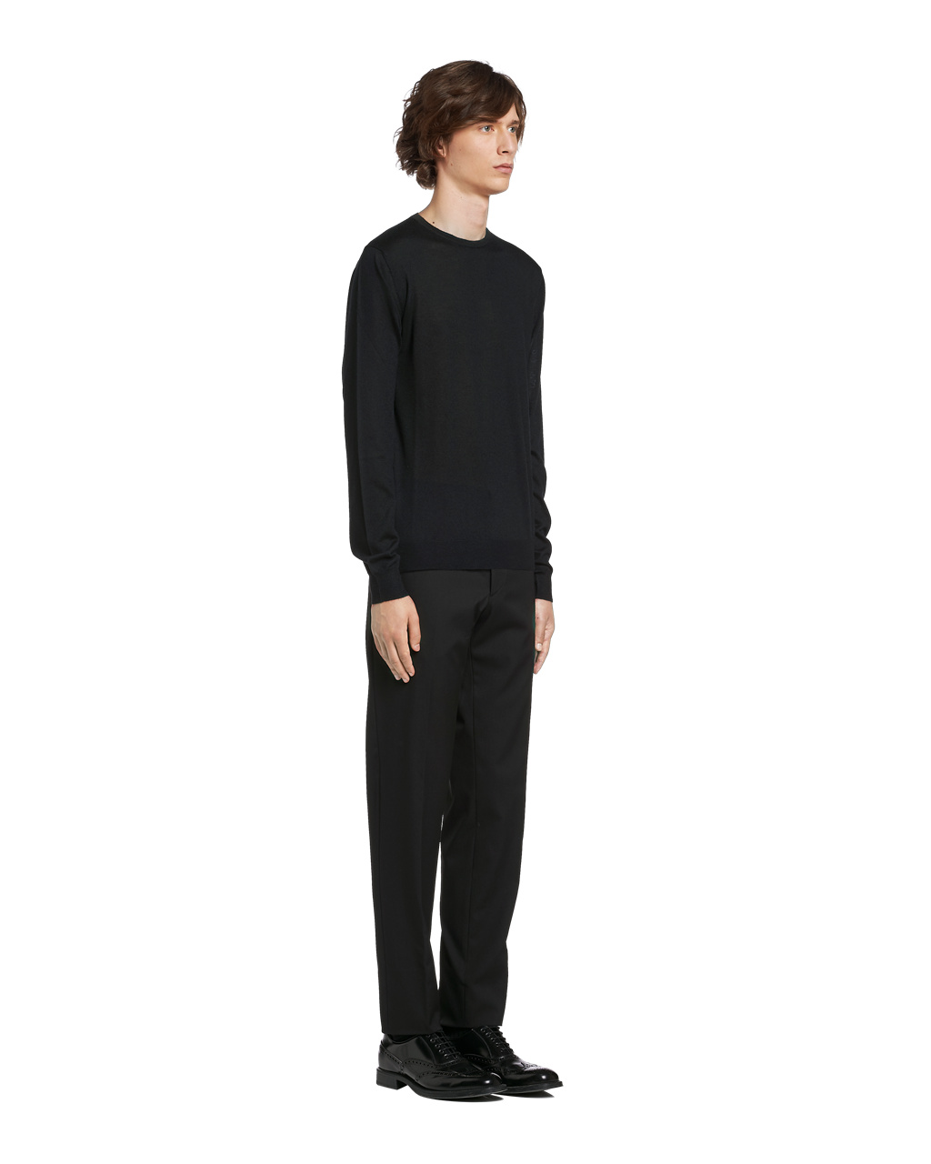 Prada Soft Cashmere Crew-neck Sueter Negras | 71564-IVSD