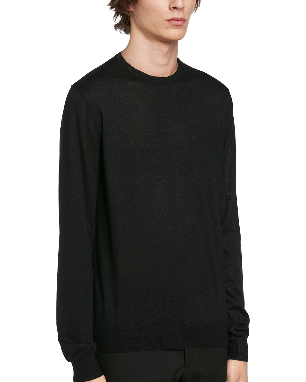 Prada Soft Cashmere Crew-neck Sueter Negras | 71564-IVSD